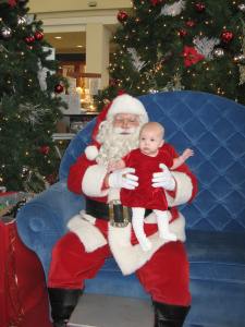 My youngest with Santa last year.  My eldest - after asking to see him for weeks - refused to go near him.