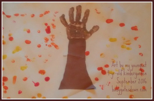 Yup, that's a hand-tree. My youngest made it at the after-school program at the school.